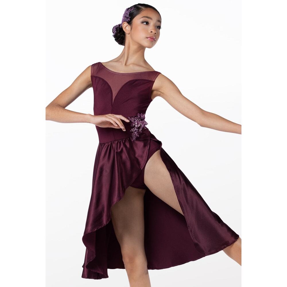 Dance Costume Weissman 13094 Large Child Burgundy Dress Lyrical Contemporary